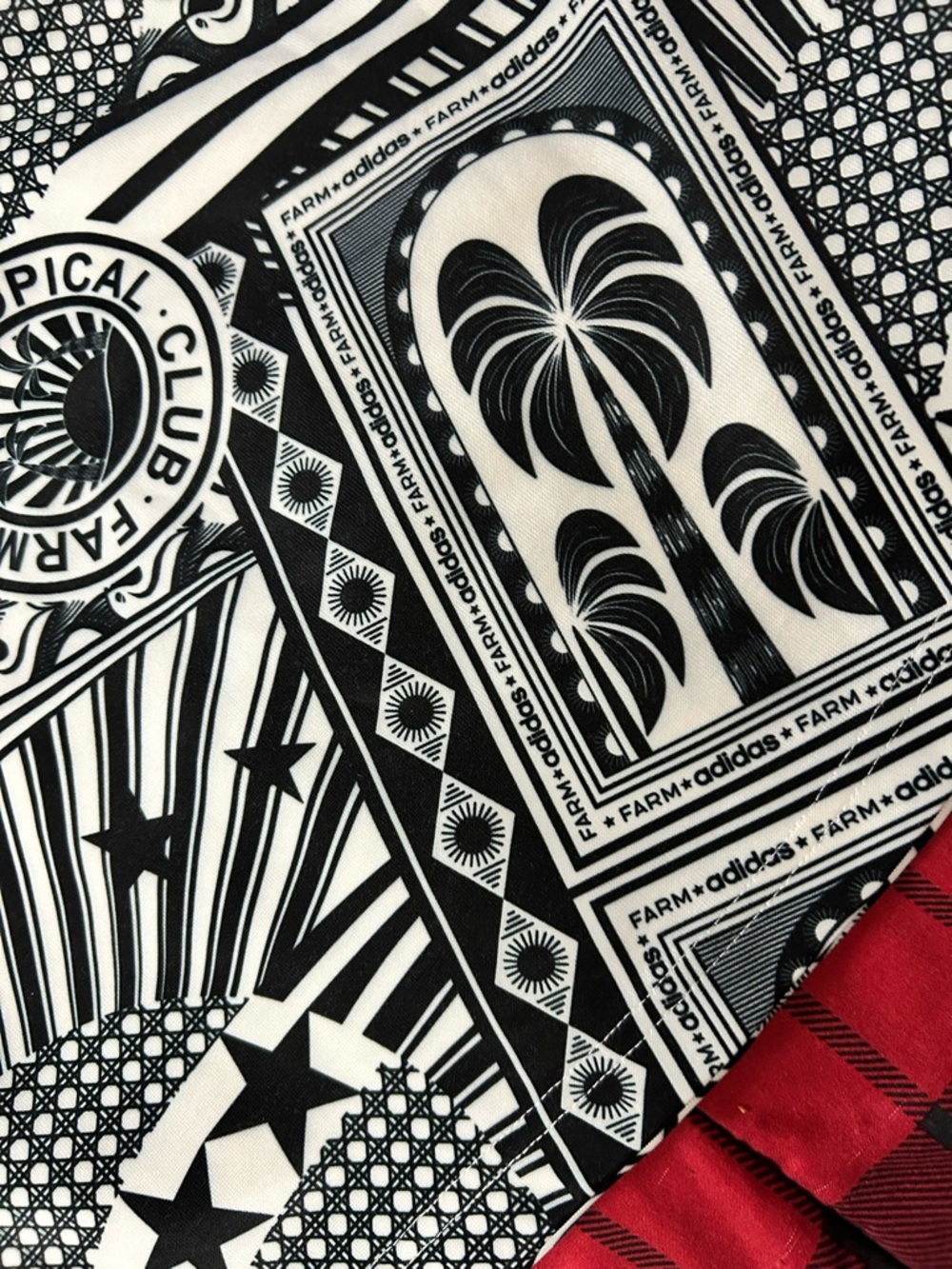 FARM Rio x ADIDAS Black & White Graphic Circle Skirt - Picture 10 of 14
